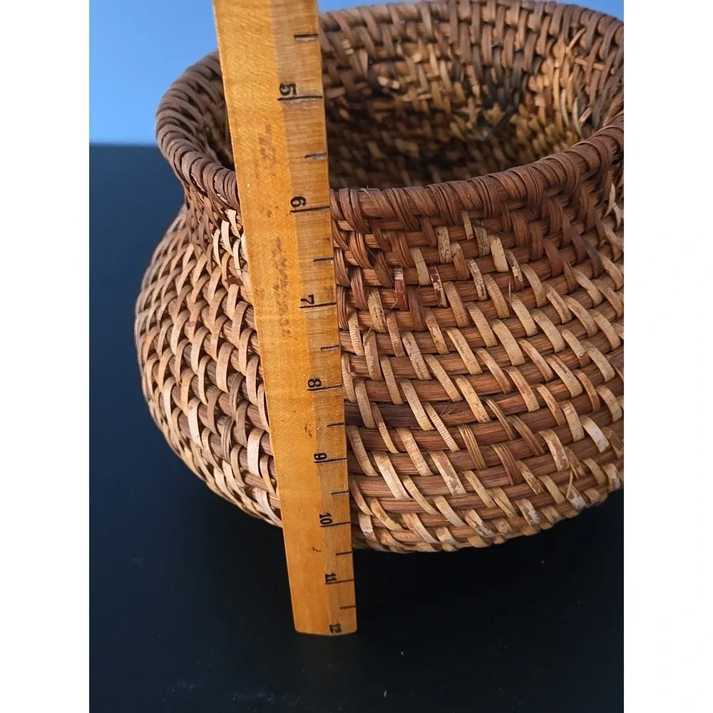 Vintage Wicker Woven Vase Boho Baskets Home Decor Tight Weave‎ For Dry Flower